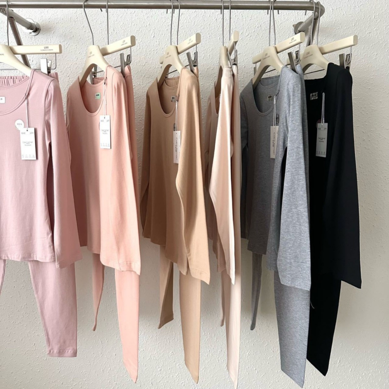 Ženski toplinski komplet od 100% pamuka – bazni sloj s dugim rukavom i hlače, 90–95% pamuk, gustoća 161–180 g/m², mekan na dodir, topao