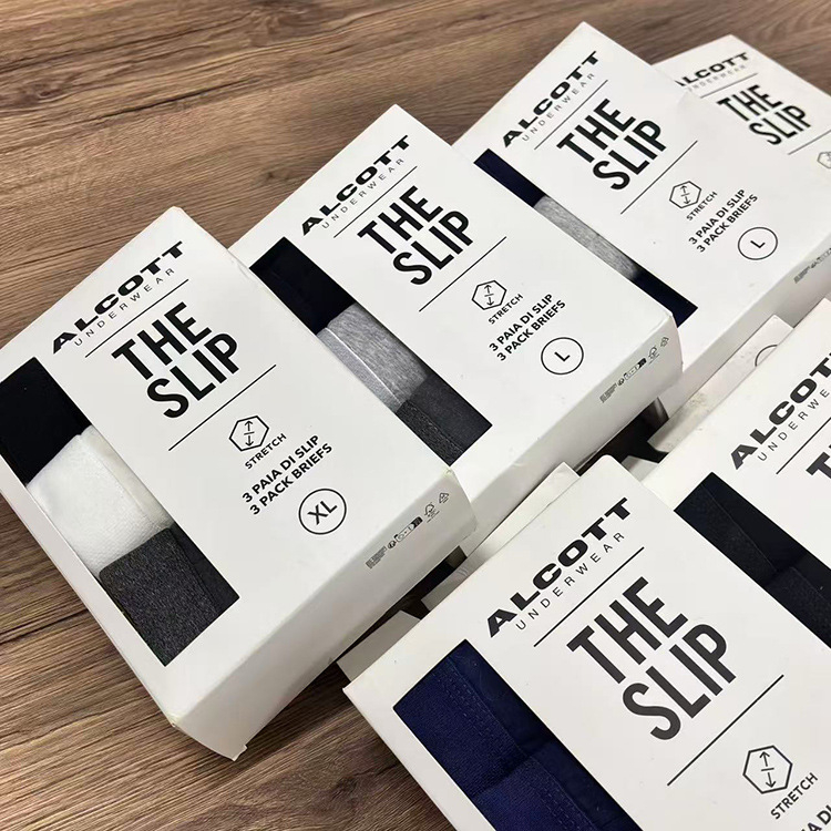 Muške pamučne bokserice, 3-djelni set, prozračan, srednje visine struka, jednobojne