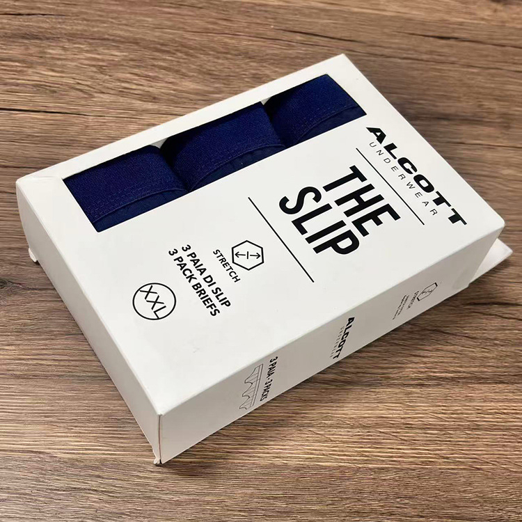 Muške pamučne bokserice, 3-djelni set, prozračan, srednje visine struka, jednobojne