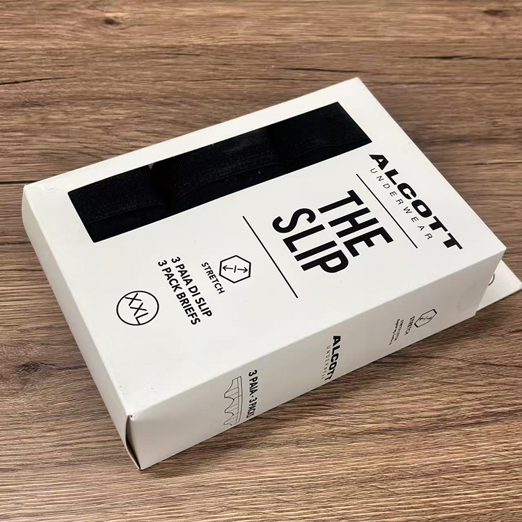 Muške pamučne bokserice, 3-djelni set, prozračan, srednje visine struka, jednobojne