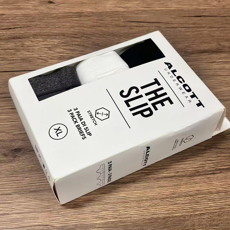 Muške pamučne bokserice, 3-djelni set, prozračan, srednje visine struka, jednobojne