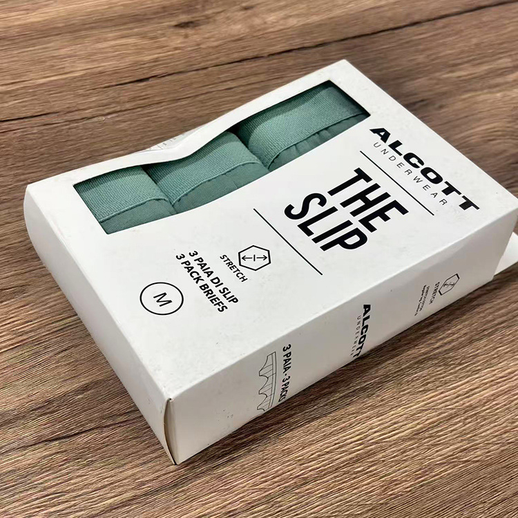 Muške pamučne bokserice, 3-djelni set, prozračan, srednje visine struka, jednobojne