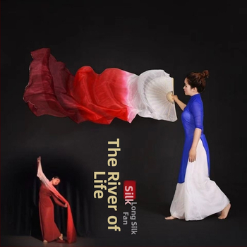 Копринен фен за китайски класически танц | Бранд Dry Dragon Drama Factory | За възрастни | Лято 2024