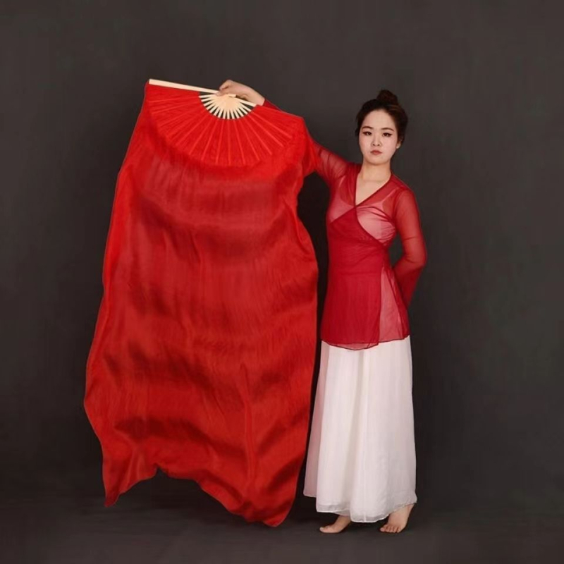 Yangko танцов фен, удължен, двустранен за откриващ танц, Dry Dragon Drama Factory, пролет 2024