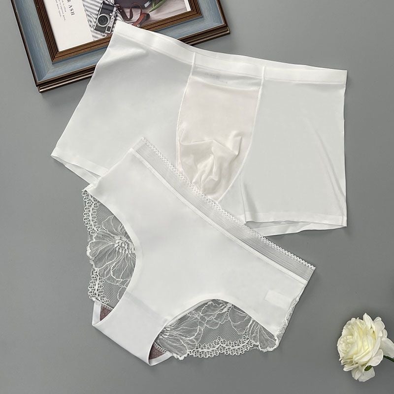 Ice Silk komplet za par za ljeto: muške bokserice i ženske gaćice