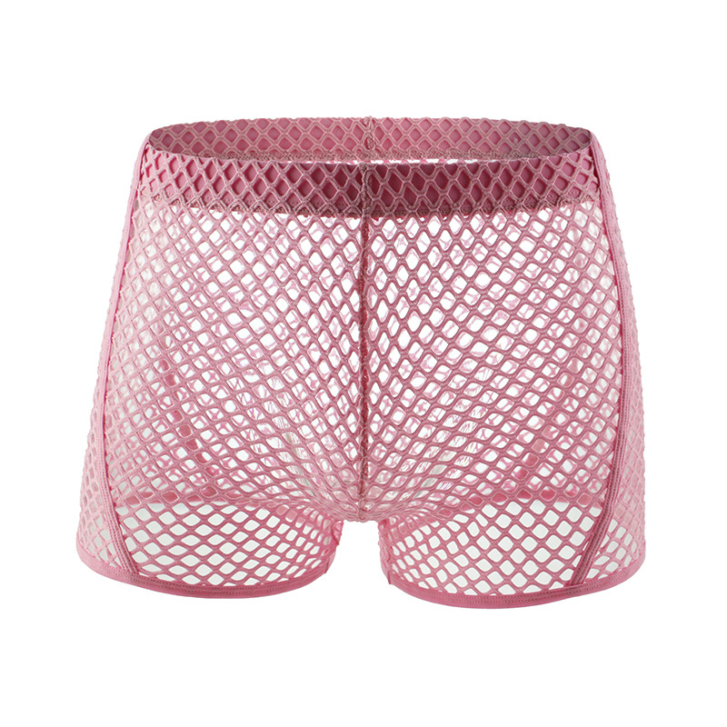 Muške prozračne mrežaste pidžamske kratke hlače za spavanje, poliester tkanina, pletenina, srednji pojas, podstava poliester