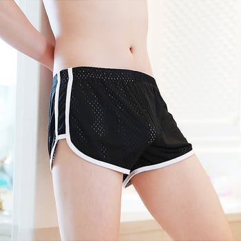 Muške kućne šorceve, brzo sušeće, prozračne, pleteni materijal, srednji pojas, poliester 80–90%