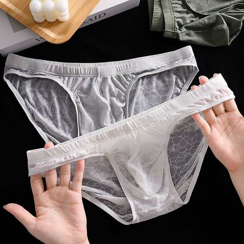 Muške trokutaste gaće, prozračni nylon 70–80%, pletene, srednji pojas, ljeto