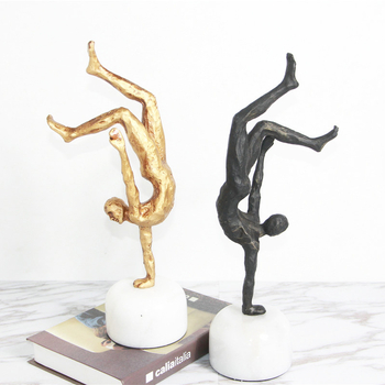 Metalna figurica gimnastičarke, minimalistički moderni dekor za dom i ured
