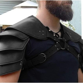 Középkori viking páncélkészlet: vállpáncél, öv, kardhüvely, alkarvédő — reneszánsz ruházati kiegészítő férfiaknak, 2024 ősz