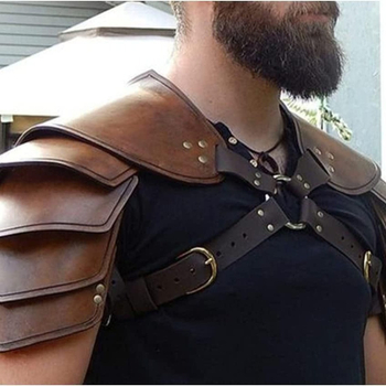 Középkori viking páncélkészlet: vállpáncél, öv, kardhüvely, alkarvédő — reneszánsz ruházati kiegészítő férfiaknak, 2024 ősz