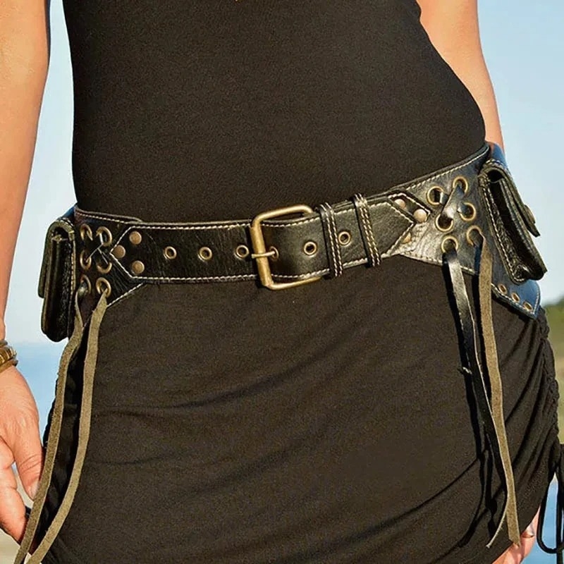 Srednjovjekovna steampunk retro pojasna torbica za telefon – Halloween cosplay Viking kostim — Za odrasle, Ljeto 2024, Brand: Other