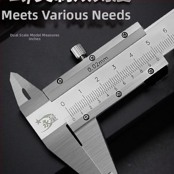Rozsdamentes acél Vernier tolómérő, nagy pontosságú ipari osztály