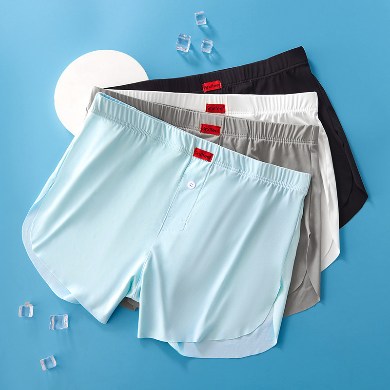 Boxeri pentru bărbați, din nailon (70–80%), căptușeală de viscoză în zona cracului (80–90%), talie medie, țesătură tricotată, respirabile