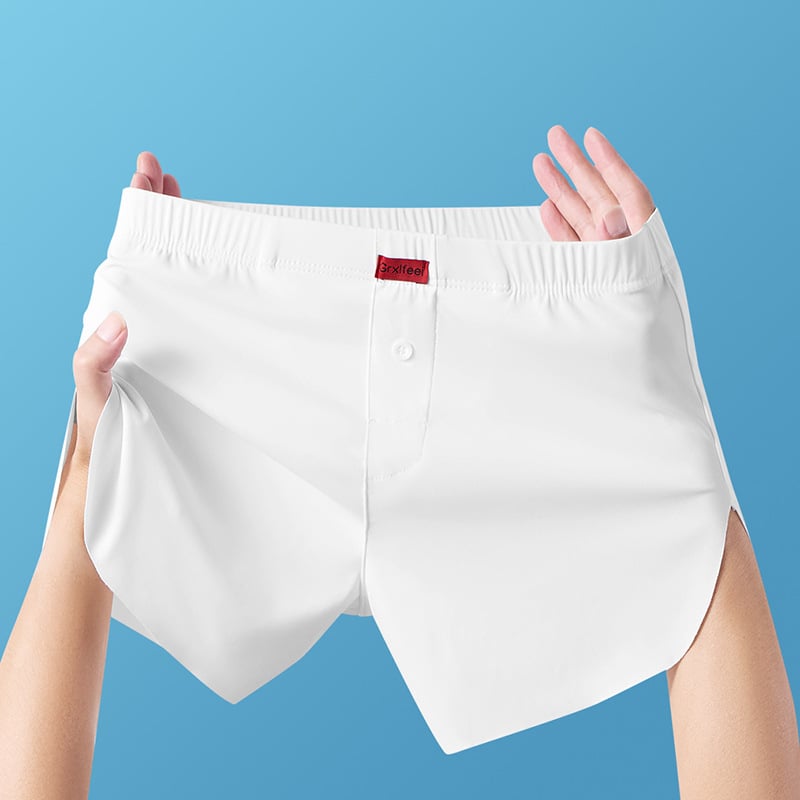 Boxeri pentru bărbați, din nailon (70–80%), căptușeală de viscoză în zona cracului (80–90%), talie medie, țesătură tricotată, respirabile