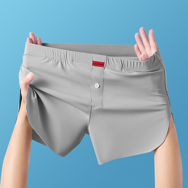 Boxeri pentru bărbați, din nailon (70–80%), căptușeală de viscoză în zona cracului (80–90%), talie medie, țesătură tricotată, respirabile