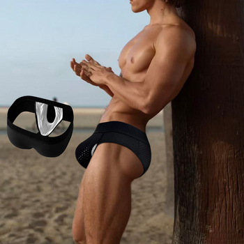 Boxeri bărbați din nylon – respirabili, fără urme, ridică fesele, tricotate, talie joasă