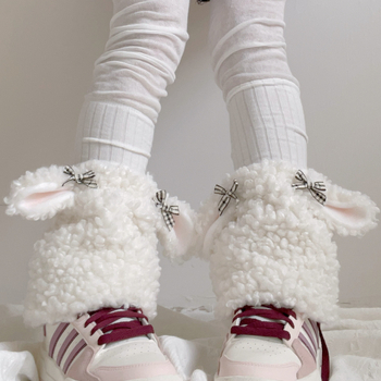 Acoperiri pluș pentru încălțăminte și șosete pentru fete, toamnă-iarnă, protecție pentru urechi, accesorii pentru picioare, brand Ah daimi