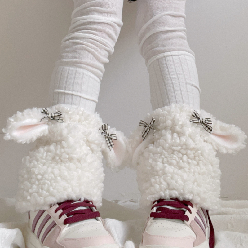 Acoperiri pluș pentru încălțăminte și șosete pentru fete, toamnă-iarnă, protecție pentru urechi, accesorii pentru picioare, brand Ah daimi