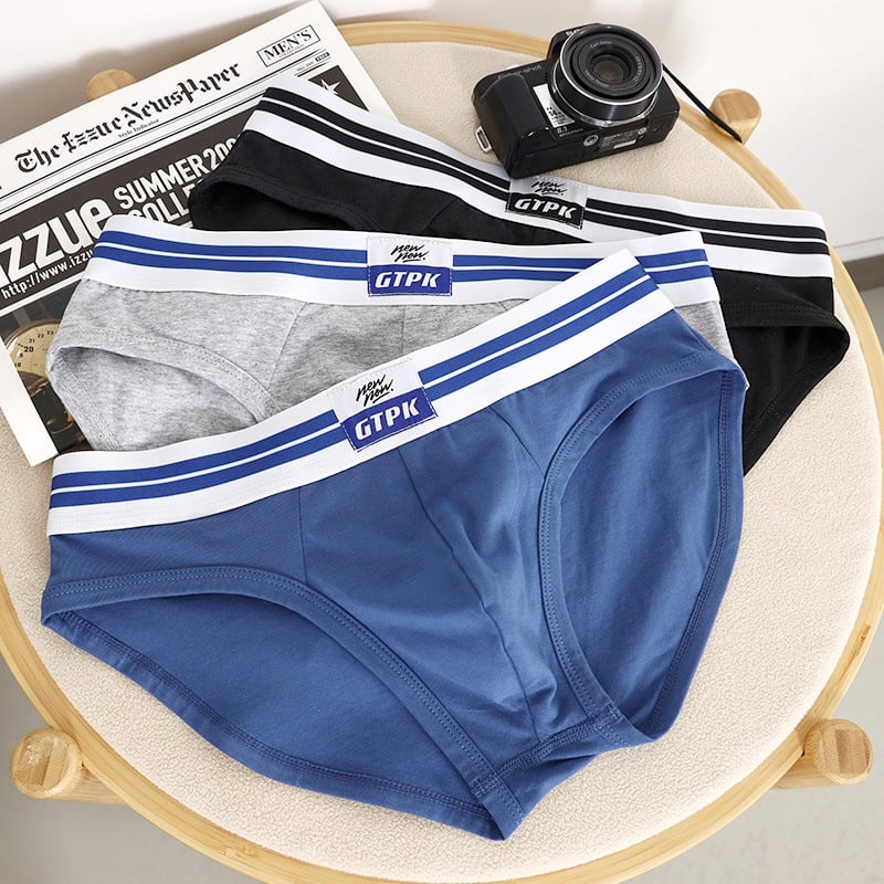 Boxeri de bumbac pentru bărbați, talie medie, respirabili, țesătură tricotată, model solid