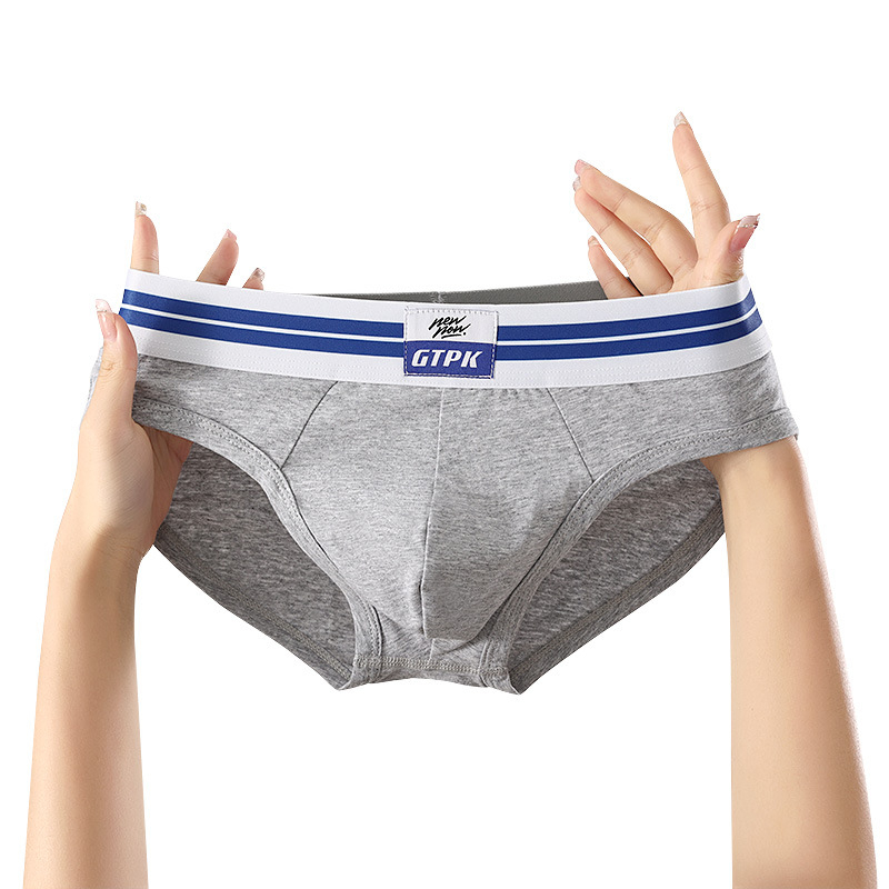 Boxeri de bumbac pentru bărbați, talie medie, respirabili, țesătură tricotată, model solid