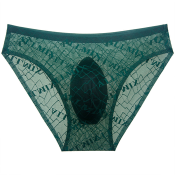 Chiloți bărbăți din nylon, respirabili, model litere/text, talie joasă-medie, tricotat