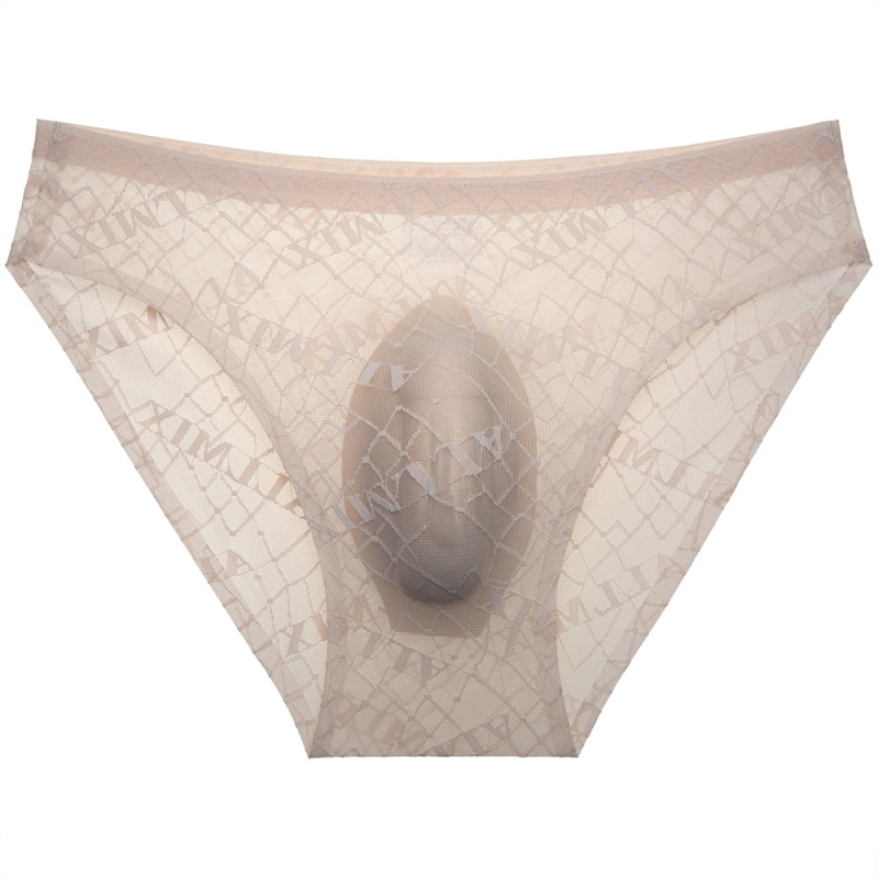 Chiloți bărbăți din nylon, respirabili, model litere/text, talie joasă-medie, tricotat