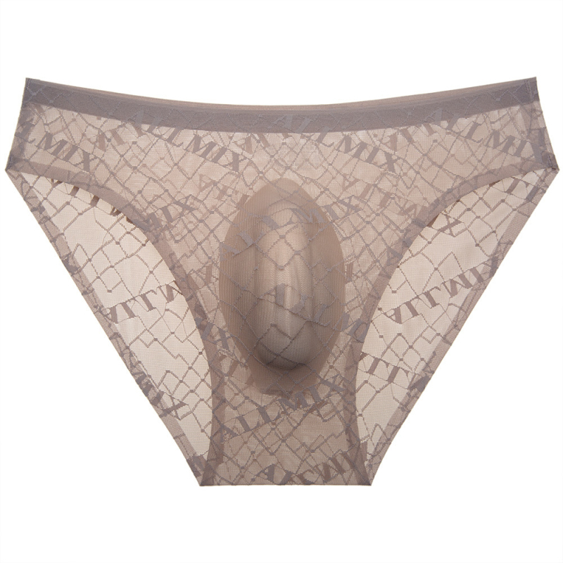 Chiloți bărbăți din nylon, respirabili, model litere/text, talie joasă-medie, tricotat