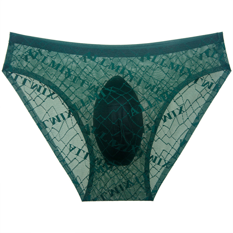 Chiloți bărbăți din nylon, respirabili, model litere/text, talie joasă-medie, tricotat