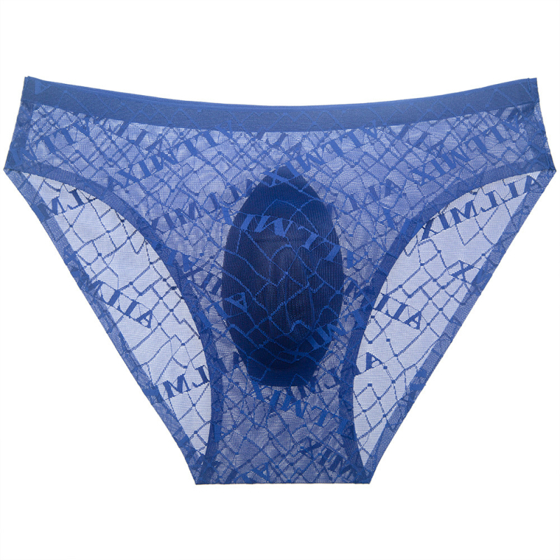 Chiloți bărbăți din nylon, respirabili, model litere/text, talie joasă-medie, tricotat