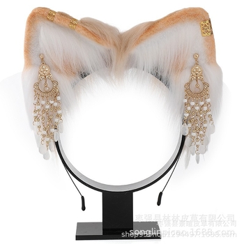 Bentiță pentru cap cu urechi de pisică pentru cosplay — urechi 3D realiste, seria Lolita — Brand Original Pavilion Master; în stoc; pentru adulți; Primăvara 2024