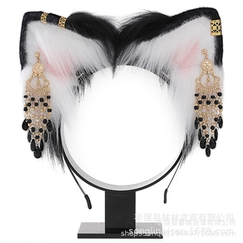 Bentiță pentru cap cu urechi de pisică pentru cosplay — urechi 3D realiste, seria Lolita — Brand Original Pavilion Master; în stoc; pentru adulți; Primăvara 2024