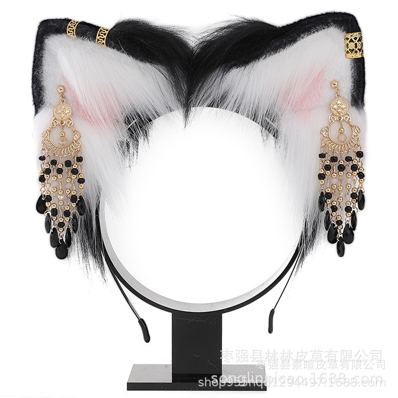 Bentiță pentru cap cu urechi de pisică pentru cosplay — urechi 3D realiste, seria Lolita — Brand Original Pavilion Master; în stoc; pentru adulți; Primăvara 2024