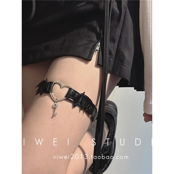 Inel de gleznă cu aripi, stil punk goth, motiv inimă; accesorii pentru coapsă cu curea; Brand: Other; Categorie: Spot goods; An/Sezon: Other