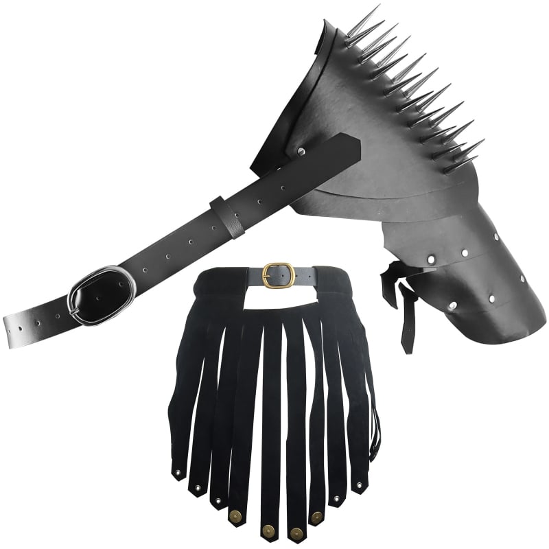Cosplay curea din piele și protecție pentru umăr – Gladiator roman-medieval Viking, accesorii de costum pentru scenă, adulți, Primăvara 2024 (Brand: Other)