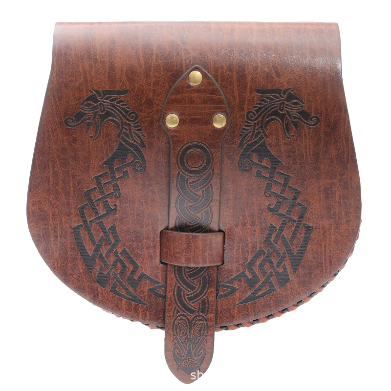 Borsetă de talie cu formă de barcă, stil Nordic Viking, design inspirat din armură (Adulți, Primăvara 2024)