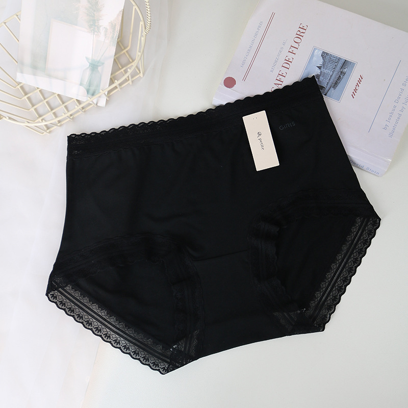 Plus-size ženske gaćice od modalnog elastana, s srednjim pojasom, prozračne, A002