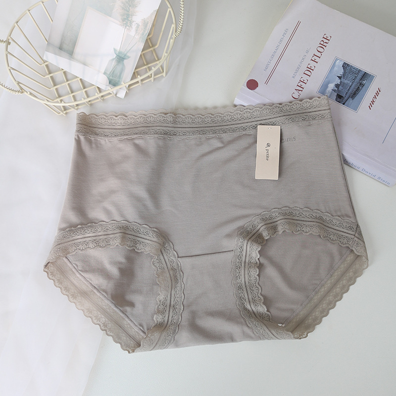 Plus-size ženske gaćice od modalnog elastana, s srednjim pojasom, prozračne, A002