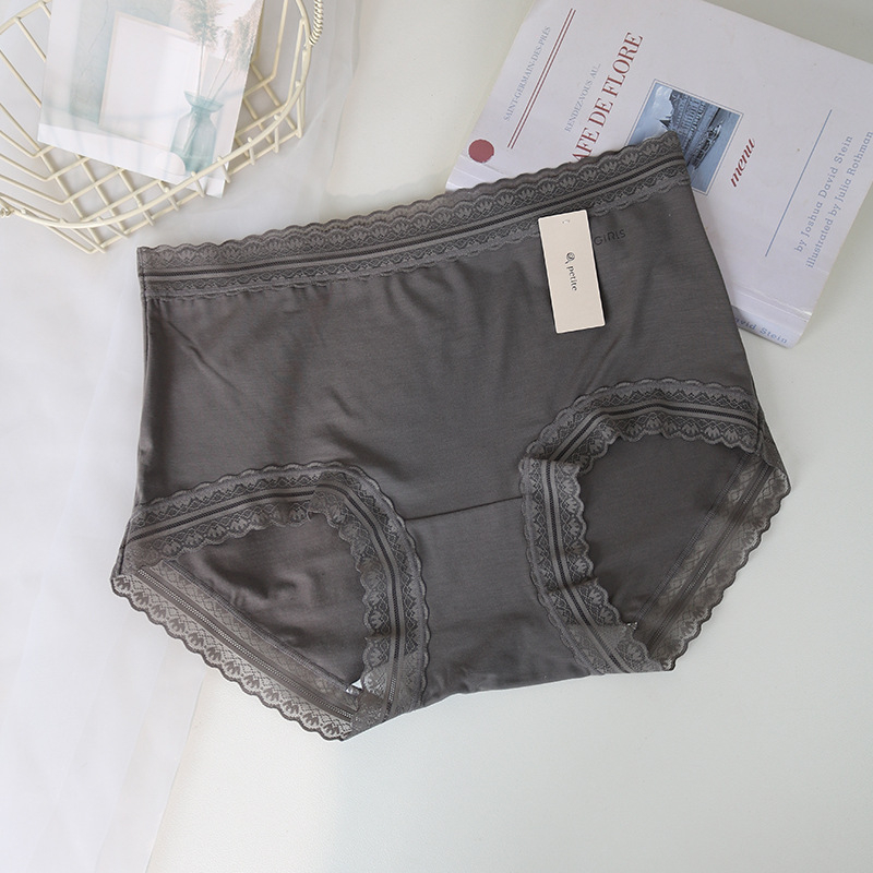 Plus-size ženske gaćice od modalnog elastana, s srednjim pojasom, prozračne, A002