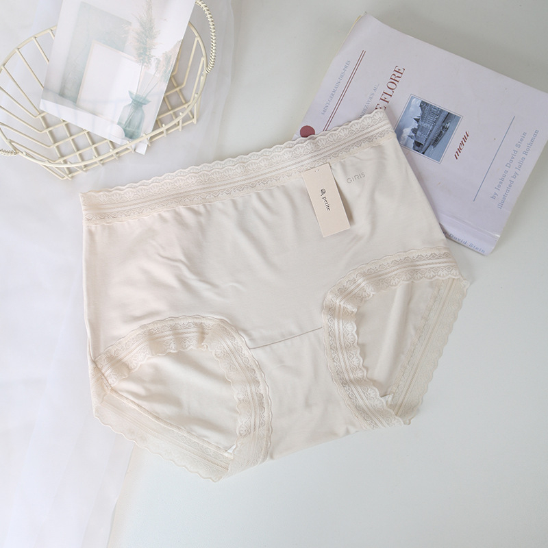 Plus-size ženske gaćice od modalnog elastana, s srednjim pojasom, prozračne, A002