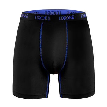 Muške sportske bokserice s anti-trenje, dugi kroj, prozračna Milk Silk poliester tkanina, srednje visina struka, za sve sezone.