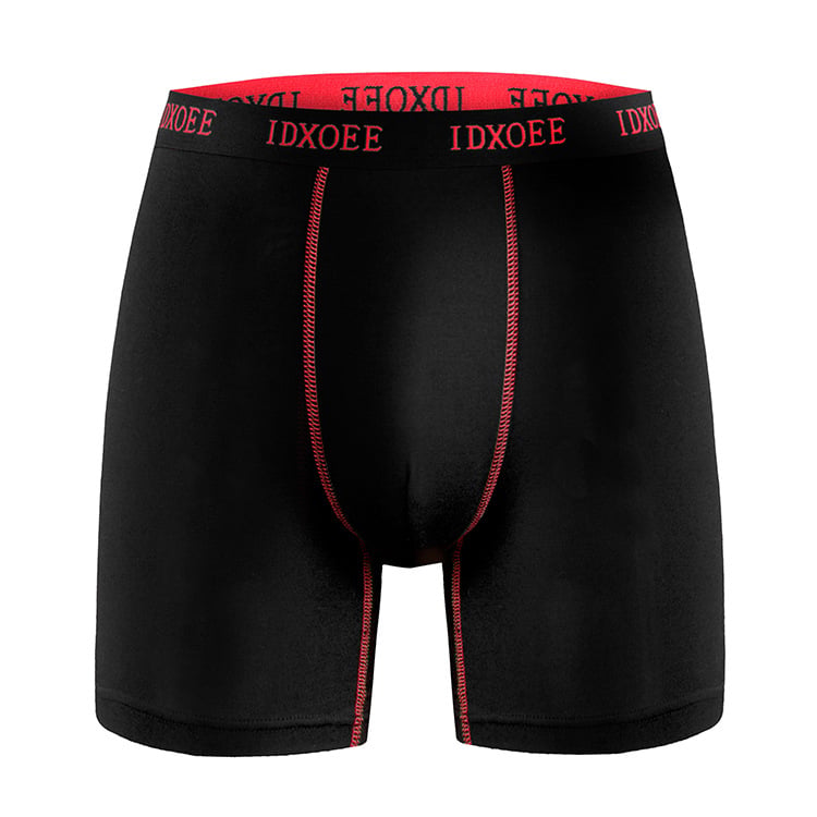 Muške sportske bokserice s anti-trenje, dugi kroj, prozračna Milk Silk poliester tkanina, srednje visina struka, za sve sezone.