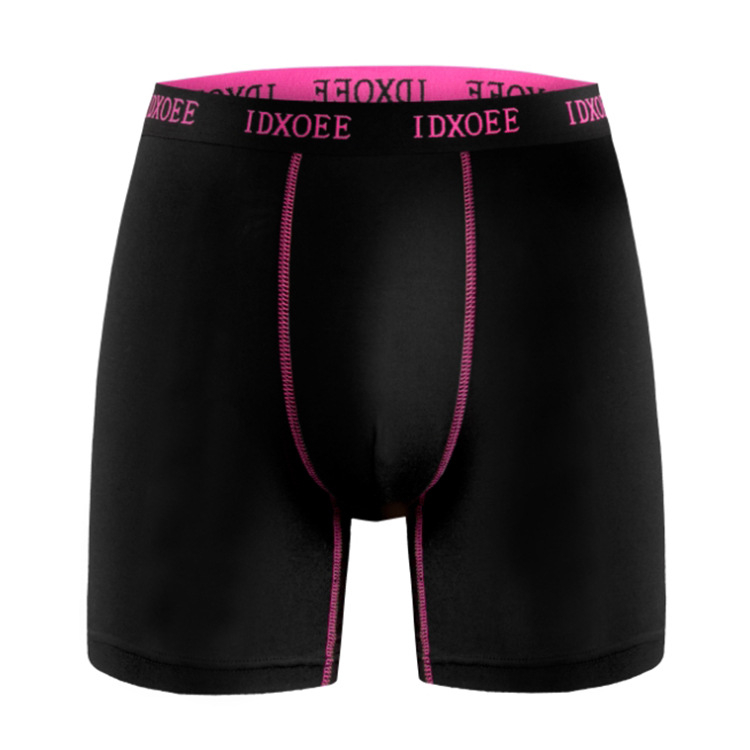 Muške sportske bokserice s anti-trenje, dugi kroj, prozračna Milk Silk poliester tkanina, srednje visina struka, za sve sezone.