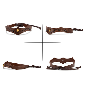 Accesoriu pentru cap din piele pentru cosplay - Stil pădure medieval, ornament frontal cu gravură pe frunze de viță, pentru adulți (Brand: Altul; Sursă: În stoc; Lansare: Primăvara 2025)