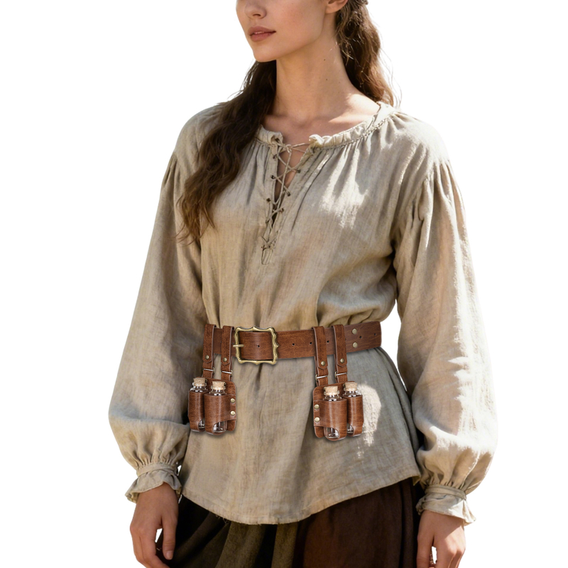 Set dublu de sticle pentru alchimia medievală – recuzită cosplay în stil Viking scandinav, lansare iarna 2025.