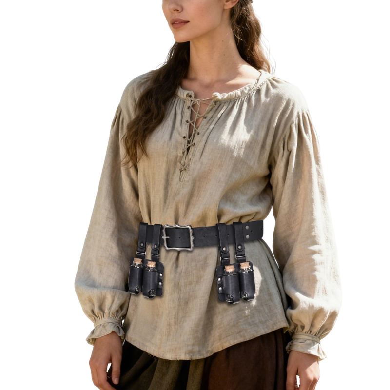 Set dublu de sticle pentru alchimia medievală – recuzită cosplay în stil Viking scandinav, lansare iarna 2025.