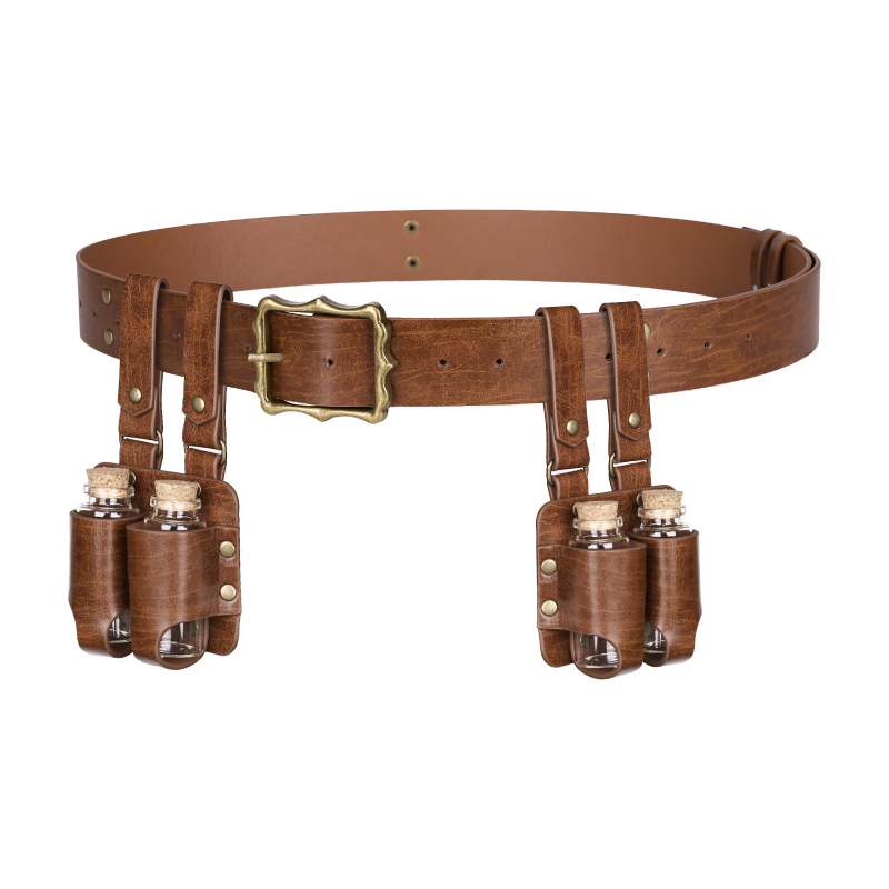 Set dublu de sticle pentru alchimia medievală – recuzită cosplay în stil Viking scandinav, lansare iarna 2025.