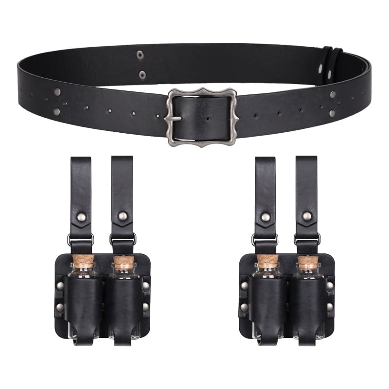 Set dublu de sticle pentru alchimia medievală – recuzită cosplay în stil Viking scandinav, lansare iarna 2025.