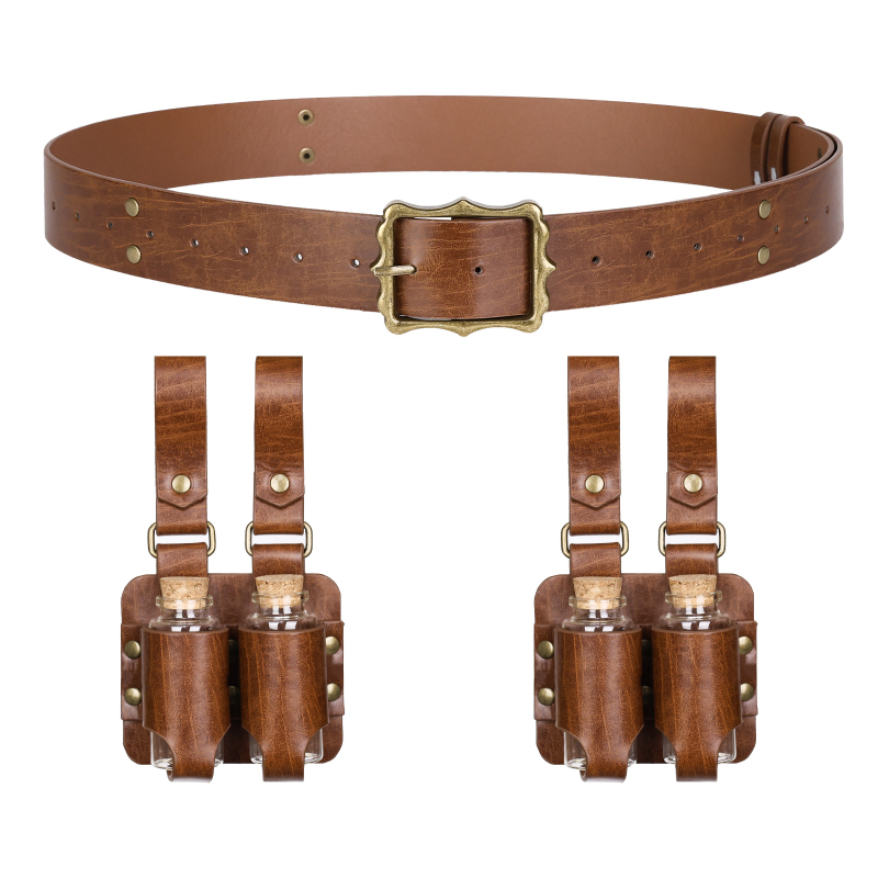 Set dublu de sticle pentru alchimia medievală – recuzită cosplay în stil Viking scandinav, lansare iarna 2025.