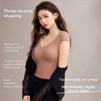 Vesta termică din nailon cu pernă pentru sân, decolteu în V, pulover, Slimming, Anti-Pilling